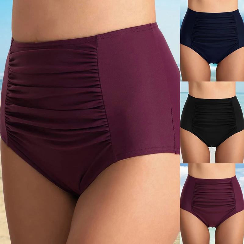 

Loozykit Women's High Waist Bikini Bottom Shirred Swimsuit Tankini Briefs Swim Shorts Brazilian Monokini 2020 Beachwear