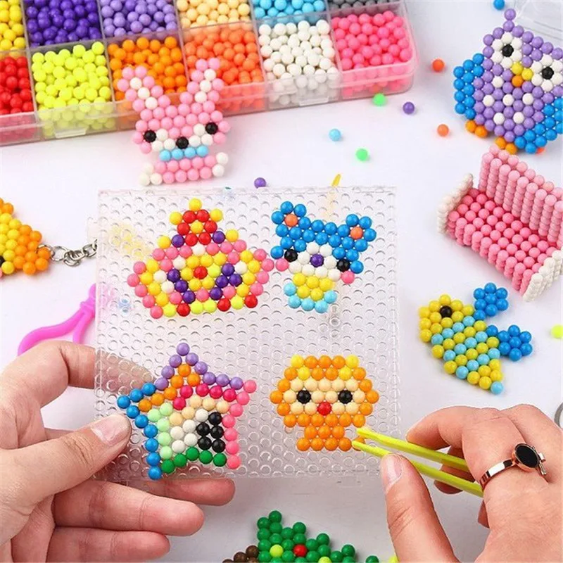 Gran venta 500 unids/set 5mm cuentas mágicas Agua pulverizada Multicolor niños juguetes educativos DIY regalos de navidad 3D rompecabezas accesorios padre-hijo aKwjMmEWoKx