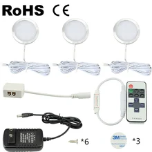 1 комплект круглые светодиодные лампы для шкафа дистанционного управления под шкафом светодиодный шкаф освещение для гардеробной для кухни Винный Стеллаж ночник