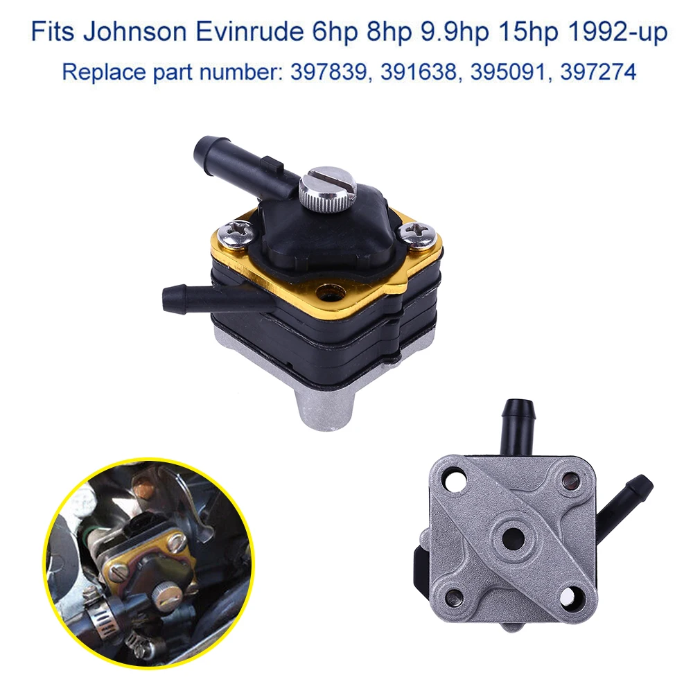 Топливный насос для Джонсон Evinrude, р-р 6-15 л. С. Наружный двигатель 1974-1992 заменяет 397839 395091 для подвесных моторные двигатели