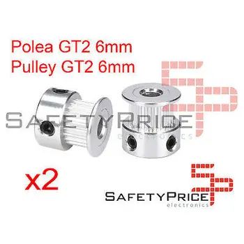 

2x GT2 PULLEY 20 teeth 6MM BORE aluminum PULLEY printer 3D REPRAP SP
