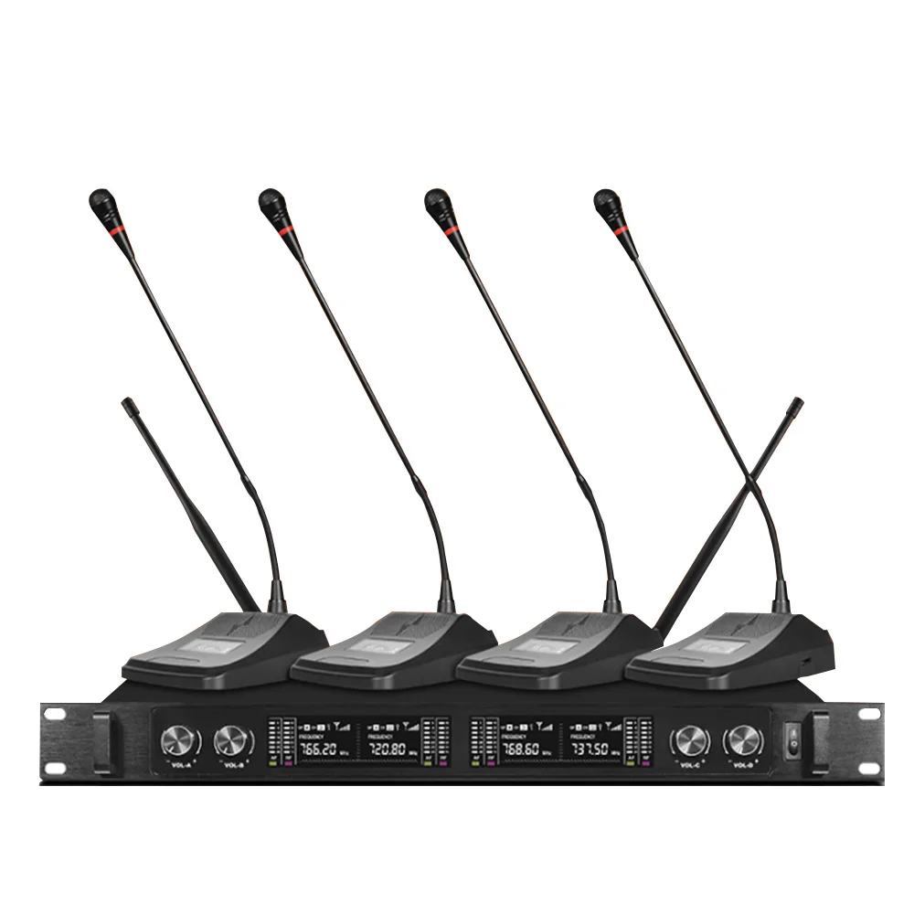 

Professional wireless microphone system 4-channel microphone 4 conference microphones for school meeting rooms