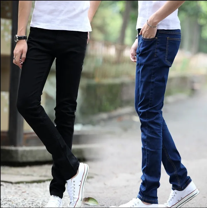 Men Elastic Force Jeans Man Self-cultivation Bound Feet Leisure Directly Cuffless Trousers Male Trend Black Dirt Proof Jeans Men Elastic Force Jeans Man Self-cultivation Bound Feet Leisure Directly Cuffless Trousers Male Trend Black Dirt Proof Jeans