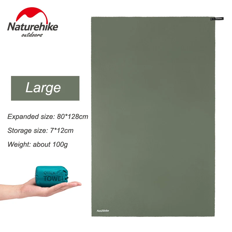 Naturehike быстросохнущее полотенце портативное из микрофибры антибактериальное Походное полотенце для рук и лица Спортивное банное полотенце NH19Y001-J - Цвет: Army Green Large
