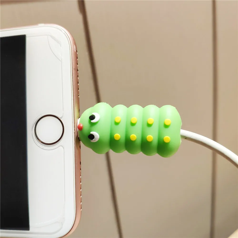 Коричневый Usb-кабель EGECD dibujos animados lindo протектор кабеля для iPhone 11 Pro4 4S 5 5S 6 6 plus 6 s 6 7 8 - Цвет: Коричневый