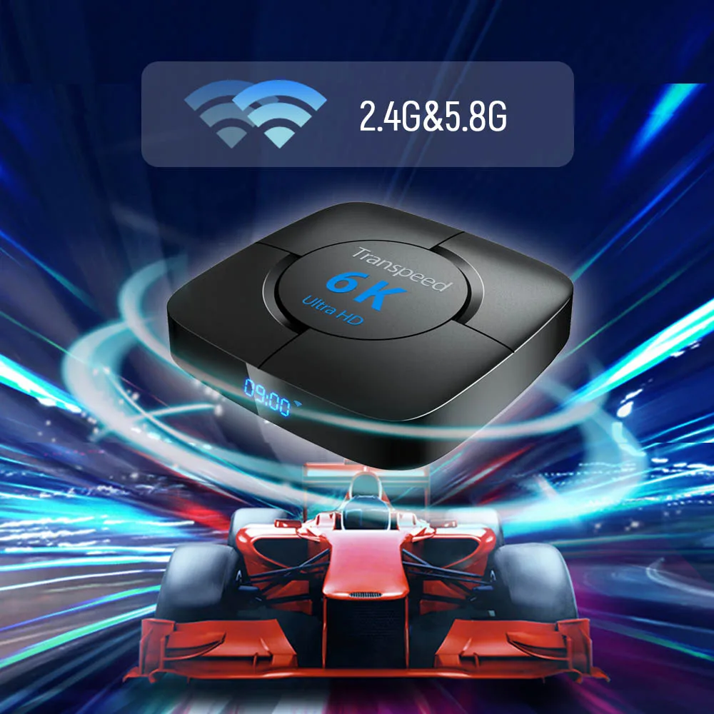 Transpeed Android 10.0 TV Box Voice Assistant 6K 3D Wifi 2.4G&5.8G 4GB RAM 32G 64G Media player Very Fast Box Top Box