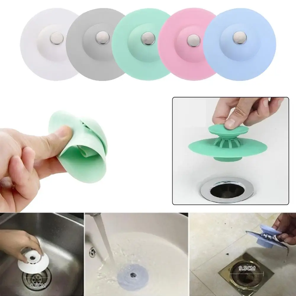 

Shower Drain Stopper Floor Drain Rubber Circle Silicone Plug for Shower Bathtub Plug Bathroom Leakage-proof Drain PVC Sink Basin