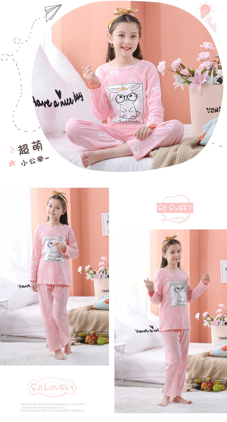 Pajamas animal for girls Children Baby home Clothing Set Kids Unicorn Cartoon Sleepwear Autumn Cotton Nightwear Boys Pyjamas Set