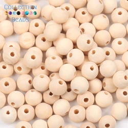 Natural Wood Beads - Round Spacer Wooden Pearls for DIY Jewelry and Handmade Accessories (10mm 200pcs)