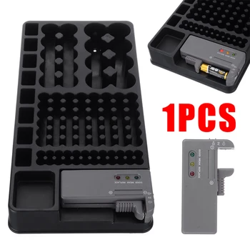 

AA AAA D C 9V Battery Storage Organizer Holder +Removable Tester Battery Caddy Rack Case Box Holders