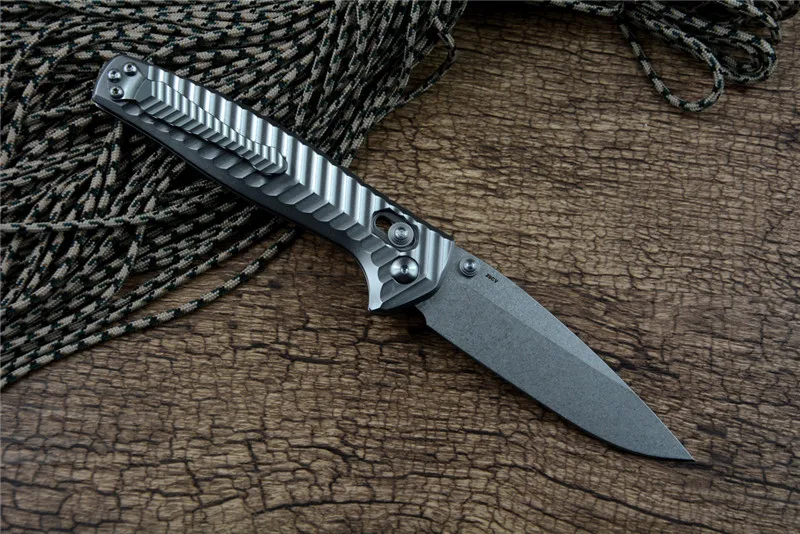 781 Survival Folding Knives Axis D2 Stonewashed Blade Outdoor Camping Tactical Knife Gear Aluminum Handle with Nylon Pouch