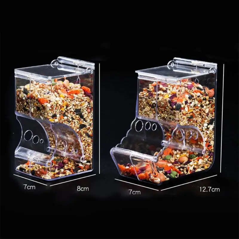 

PL Hamster Rabbit Food Dispenser Feeder Plastic Clear Automatic Pet Feeder For Hamster Guinea Pigs Food Bowl Container