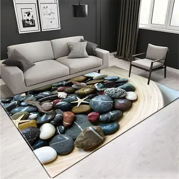 

353D Stone Printed Rug Large Living Room Thicken Washable Anti-slip Carpet Home Entrance Hall Room Decor Cosiness Carpet