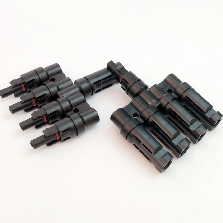 100 Pairs x Solar Panel MC4 T 4 Branch Connector Cable Splitter male to female 4 type Cable Coupler Combiner MC4 Panel connector