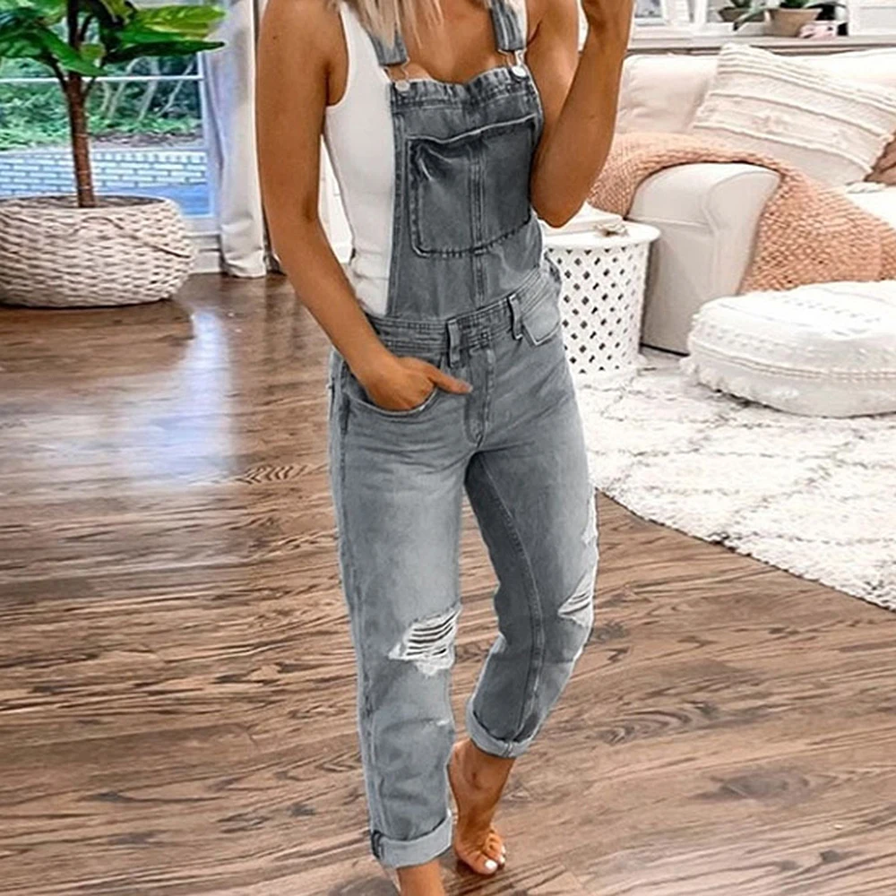 Fashion Women Denim Jumpsuit Ladies Spring Fashion Loose Jeans Rompers Female Casual Plus Size Overall Playsuit With Pocket Fashion Women Denim Jumpsuit Ladies Spring Fashion Loose Jeans Rompers Female Casual Plus Size Overall Playsuit With Pocket