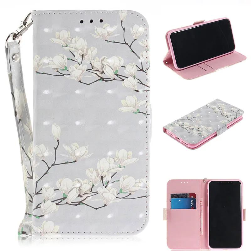 Magnolia Кожаный чехол для телефона для samsung Galaxy J3 J4 Plus J6 Prime J8 J5 J7 Pro S8 A8 A6 A7 A9 Чехол-книжка с бумажником кожаный Капа для B42 - Цвет: Magnolia