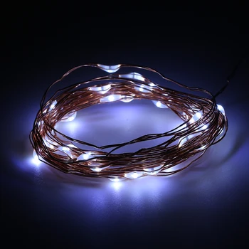 

4M 40 LEDs Button Battery Operated LED Copper Wire String Fairy Lights With Milky White Battery Case for Christmas Party