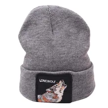 Модные унисекс Вязание Шляпа Однотонный сохраняет теплая зимняя Кепка вышивка комплект из двух частей