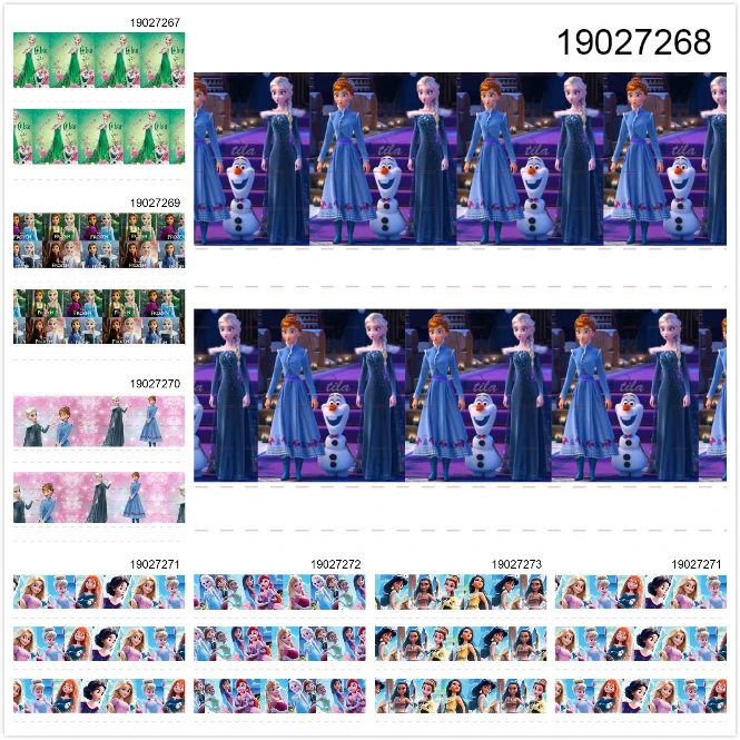 Winsome 50 ярдов мультфильм красочные печатные милый лед Princess16mm-75mm Grosgrain, FOE ленты