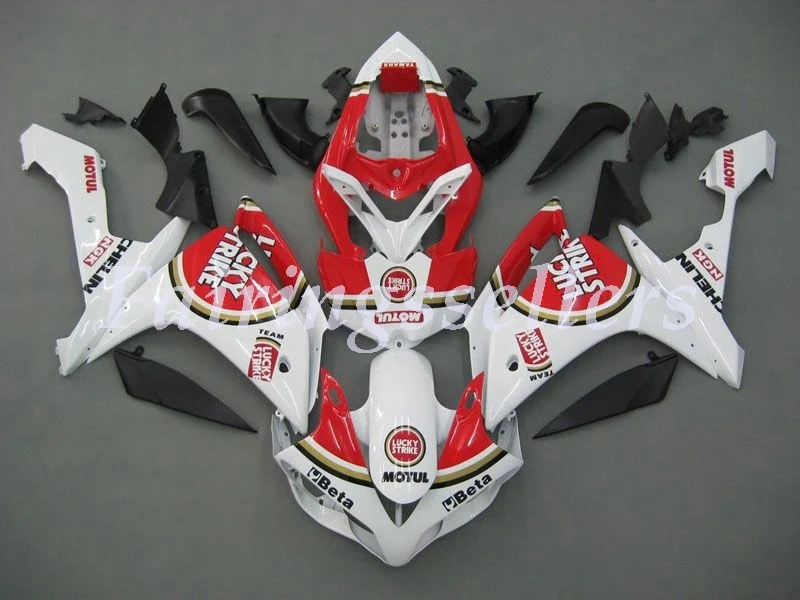 

4 Free Gifts New ABS Full Tank Fairing Fit For Yamaha YZF1000 R1 2007 2008 07 08 YZF R1 Custom Fairings Kit White Red