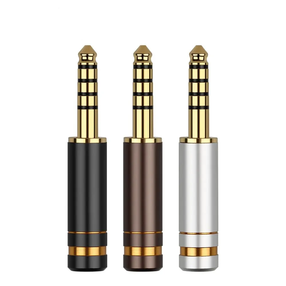 5PCS 4 4mm Balanced Plug Audio Jack Copper Gold Plated 5 Pole Headphone Connector Minijack Soldering Adapter Hifi Earphone DIY