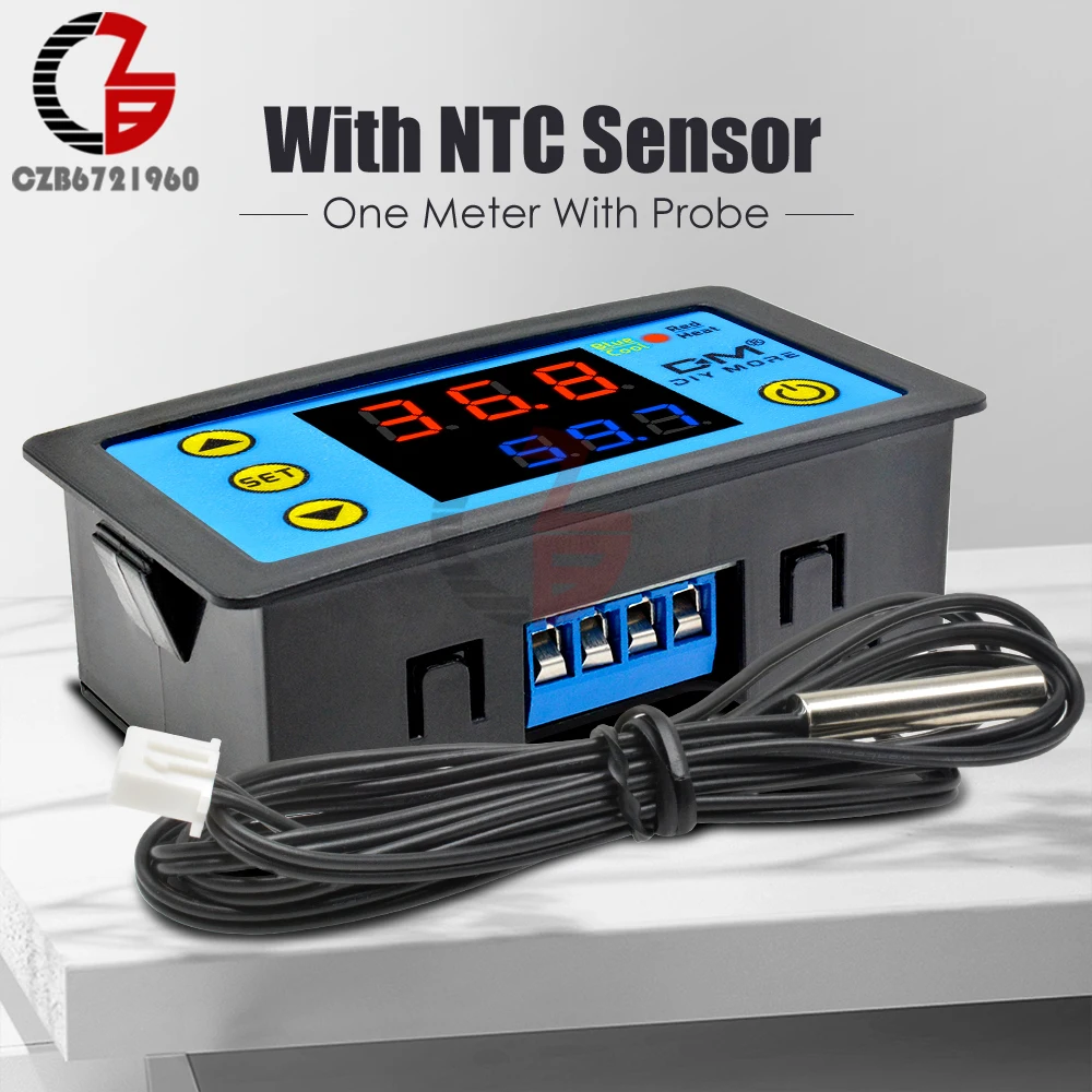 

W3231 DC 12V 110V 220V 24V Digital Thermostat Temperature Controller Thermometer Indoor Car Thermal Heating Control Dual Display