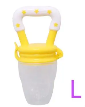 1 шт. свежий Ниблер для кормления ребенка соска для кормления дети фрукты Фидер соски Кормление безопасные детские принадлежности сосок соска бутылки - Цвет: yellow white L