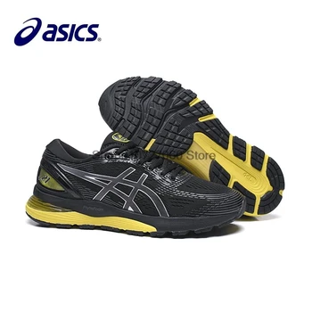 

Asics Gel-Nimbus 21 men's light stable cushioning shock absorption running shoes size 40.5-45 black and yellow