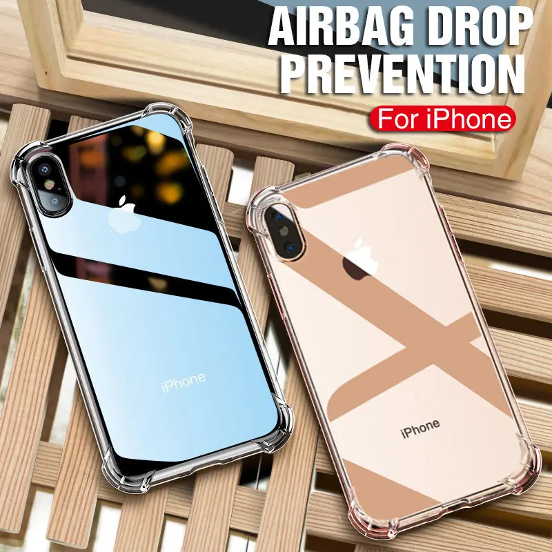 Shockproof Silicone Phone Case For iPhone X XS Max XR 6 6S 7 8 Plus Transparent Protection Back Cover On iphone 11 pro Max Case Shockproof Silicone Phone Case For iPhone X XS Max XR 6 6S 7 8 Plus Transparent Protection Back Cover On iphone 11 pro Max Case