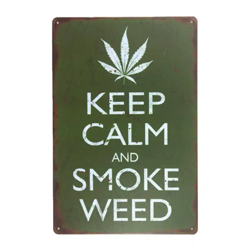 

vintage home shabby chic Stay Calm Smoke Weed Vintage Style Sign