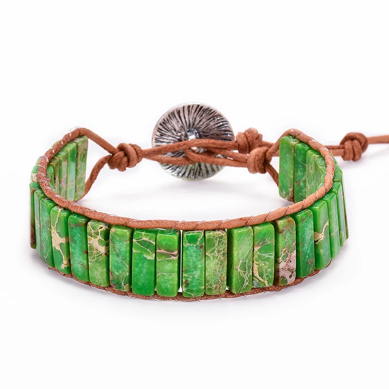 Богемский Браслет для йоги 7 чакр, регулируемый кожаный браслет ручной работы, натуральный камень, бисерные браслеты для женщин, девушек, ювелирные изделия