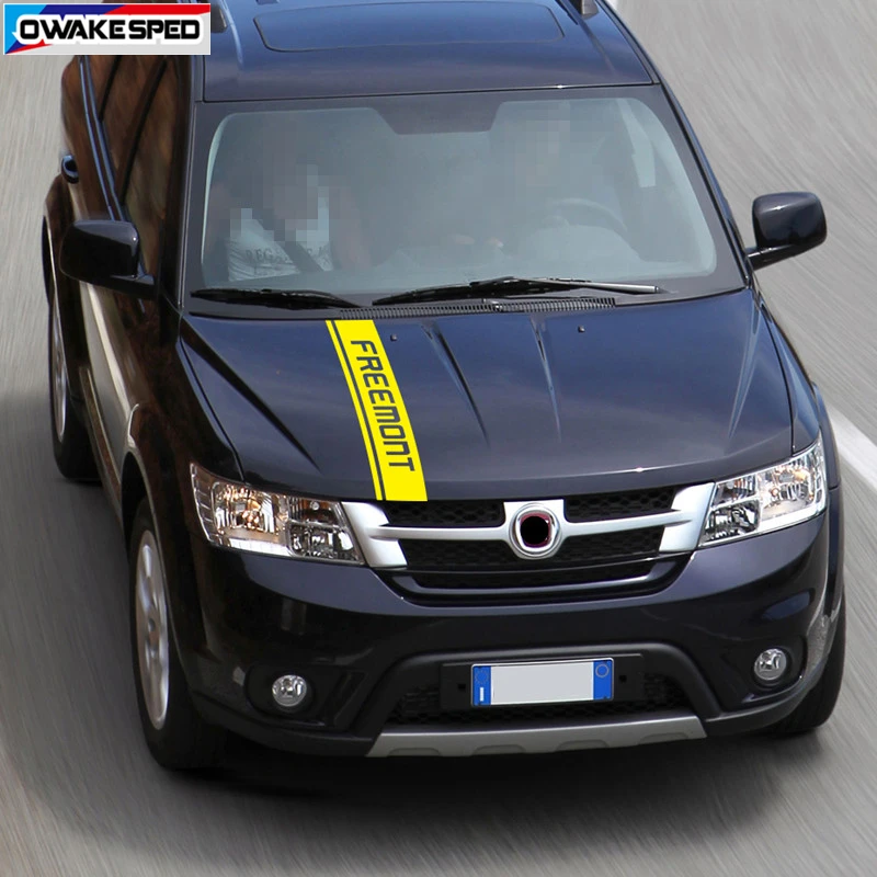 Car Hood Bonnet Stickers For-Fiat Freemont Auto Engine Cover Decor Vinyl Decals Racing Sport Styling Automobile Accessories (2)