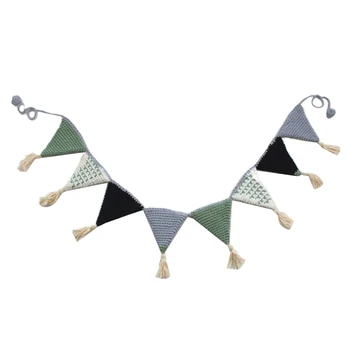 

Cotton Macrame Thread Woven Wall Hanging Banner, Boho Wall Hanging Woven Wall Hanging Tapestry Fringe Garland Banner Beautiful A