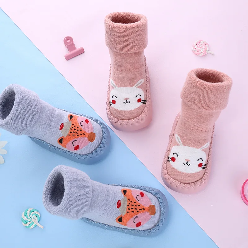 

New Baby Floor Socks Fall And Winter Turn Over Wool Loop Socks Baby Socks And Skidproof Children's Anti Slip Soft Sole Sock