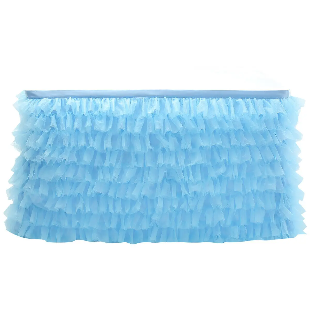 Синий New 5 Colors Wedding Party Tulle Tutu Table Skirt Tableware Birthday Baby Shower Xmas Decor - Цвет: Синий