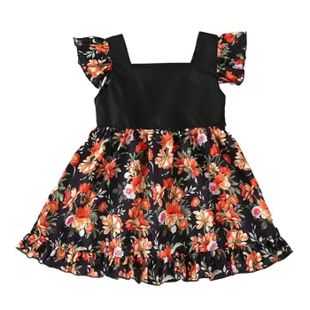 

2020 New Baby Girl Dress Sleeveless Flower Print Dress Child Princess Dress Cute Summer Floral Dress