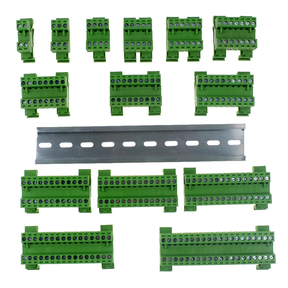 1 шт. шаг 5,08 мм 4pin винт плагин клеммные блоки разъем NS35mm Din рейка Монтажная 15P 16P 20P 12P