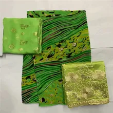 2+ 2+ 4 ярдов Шелковое кружево африканская ткань с бархатом хлопок набор для женщин garmen LXE112801