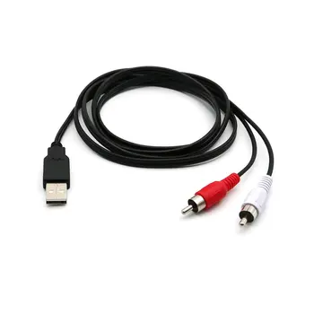 

Portable USB a Male to 2X RCA Phono Male AV Cable TV Aux Audio Video Adapter USB to 2RCA Video Cable Lead PC Bundle 1 ONLENY