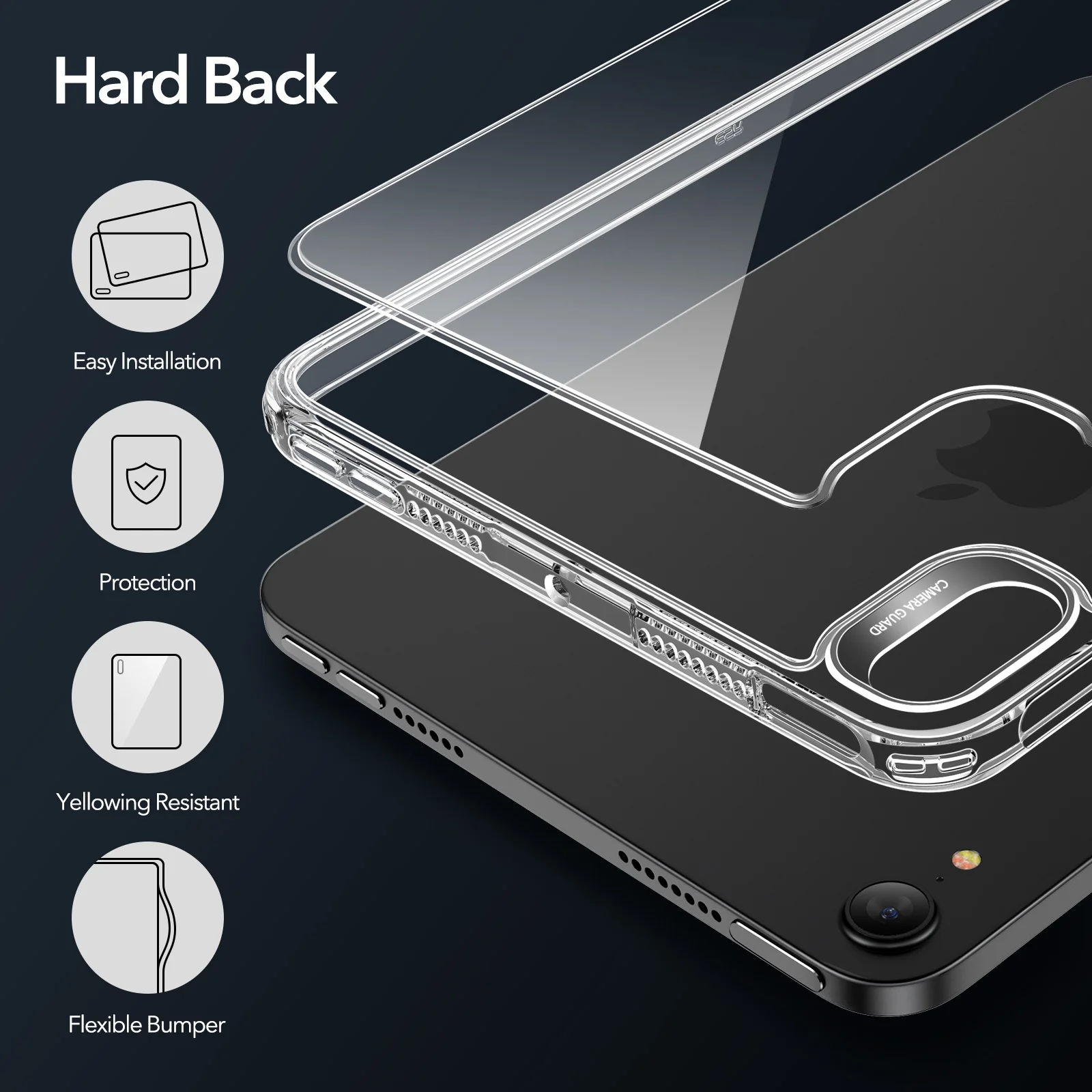 ESR for iPad mini 6 Case Clear Hard Back Bumper Crystal Transparent Back Cover for iPad mini 6th Gen 2021 Protective Case Shell