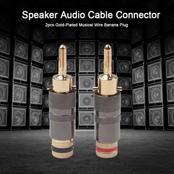 

2/4pcs Gold-Plated Copper Musical Wire Banana Plug Audio Video Cable Adapter Locking Cable Speaker Audio Cable Connector