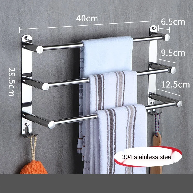 UPBEER RVS Badhanddoek Plank Gepolijst Badkamer Handdoekrek Dubbele Lagen Handdoekhouder Wandmontage Handdoek Rail Houder Plank Opbergrek Badkamer Hardware Hanger Maat 60cm