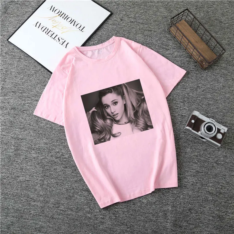 Poleras Mujer De Moda летняя футболка женская Ариана Гранде принт Vogue Harajuku футболка плюс размер Готическая Футболка Camiseta Mujer - Цвет: 2380-Pink