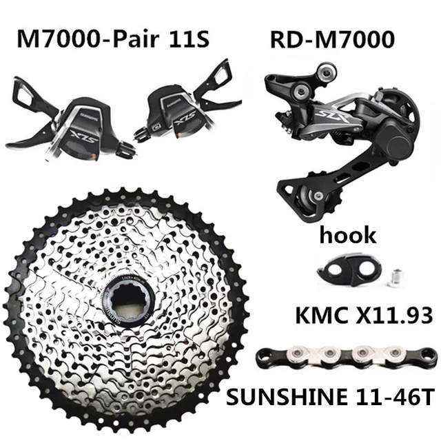 SHIMANO SLX SL-M7000 горный велосипед 11 скоростей RD-M7000 SUNSHINE 11 скоростей 11-46 т/50 т/52 т маховик KMC 11 скоростей цепи переключения - Цвет: Pair 46T Kit