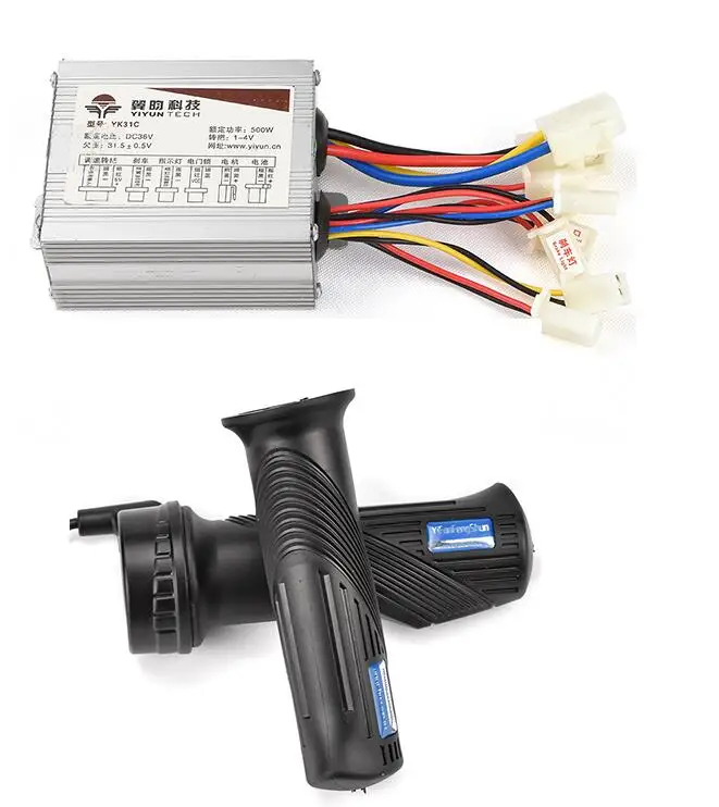 Контроллер электровелосипеда электрический скутер 500 Вт 24 в 36 в 48 в YK31C контроллер щетки, набор дроссельной заслонки для электрического мини-скутера - Цвет: 24v 500W