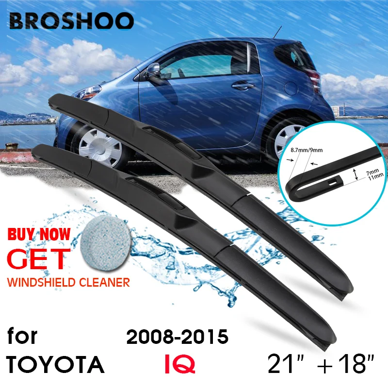 

Car Wiper Blade Front Window Windscreen Windshield Wipers Fit U Hook Arm Blades Accessories For TOYOTA IQ 21"+18" 2008-2015