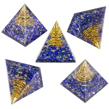 TUMBEELLUWA целебный Кристалл Orgone Пирамида с золотой спиральной точкой, генератор энергии оргонита для йоги медитации чакра балансировки