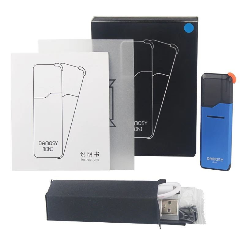Оригинальные комплекты мини электронной сигареты Damosy Mini Kit pods система vape устройство с 2 мл картриджами 400 мАч батарея Встроенный VS Suorin air