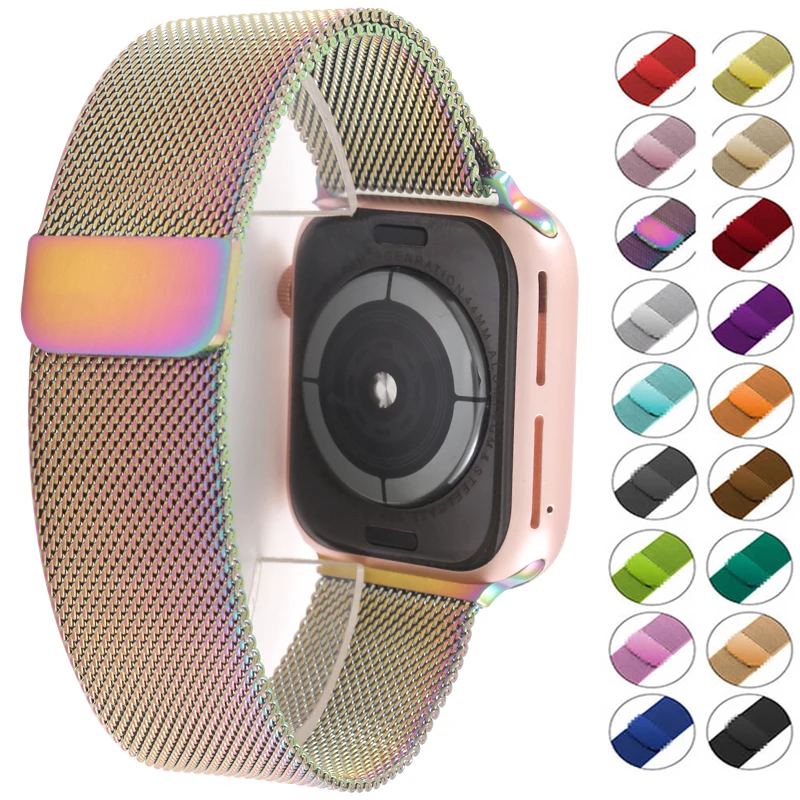 Ремешок для наручных часов Apple Watch 4 в 1/2/3 ремешок для часов, Миланская петля, нержавеющая сталь, 42 мм, 38 мм, версия браслет ремешок для наручных часов iwatch серии 40 мм 44 чехол бесплатно