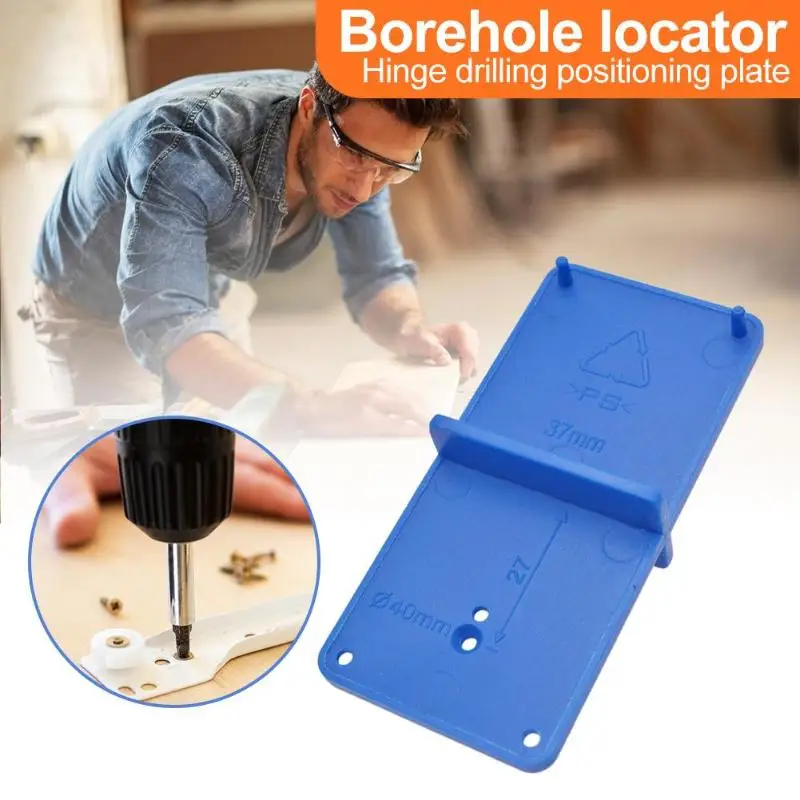 

Woodworking Hinge Drill Hole Opener Locator Guide Drill Bit Hole Punch Tool